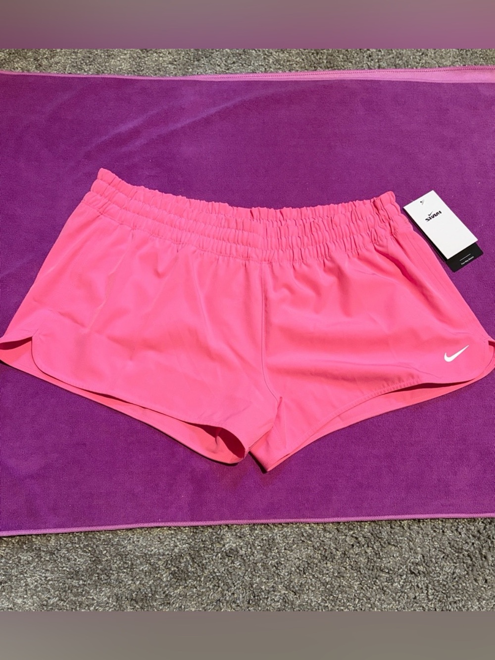 🩷 Nike Swim Women's Bright Pink Athletic/Board Shorts/Cover Up, NO LINER/BRIEFS